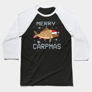 Merry Carpmas Christmas Gift For Fishing Lover Baseball T-Shirt